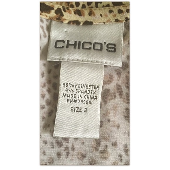 CHICO'S Sz 2 Embellished Beaded Snakeskin Blouse - Picture 6 of 7